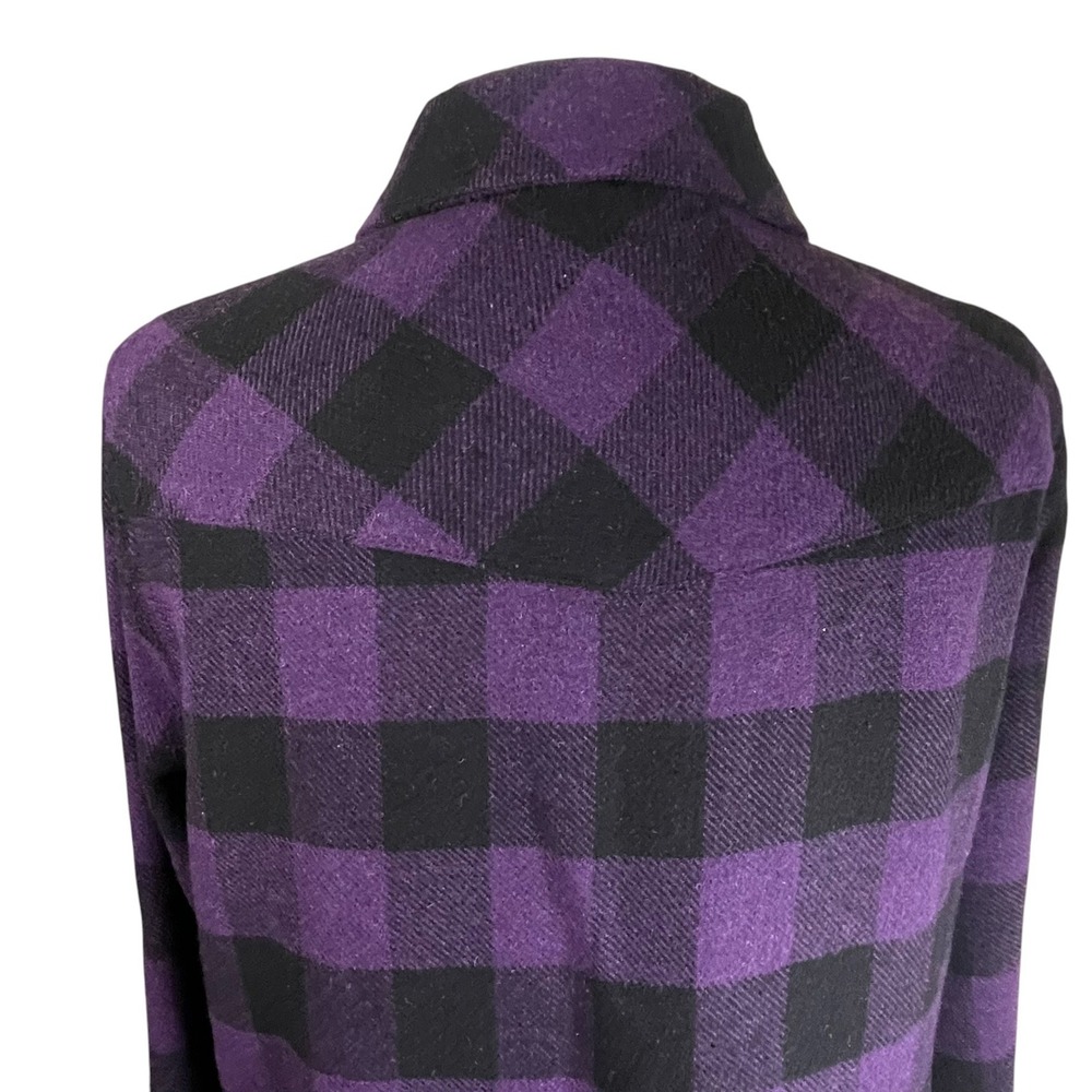 Tuckernuck Purple Black Plaid Flannel Pearl Snap Shirt Jacket Small Button Down - Picture 4 of 14